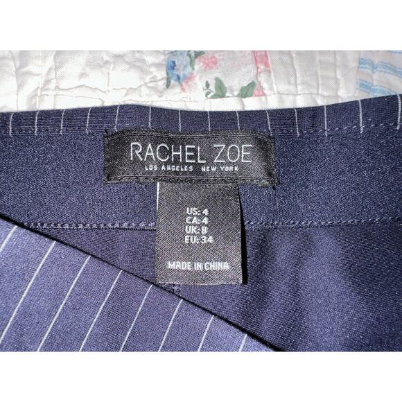 NWT RACHEL ZOE HI WAIST STRAIGHT LEG NAVY PINSTRIPE PANTS TROUSERS 4 - Picture 4 of 9